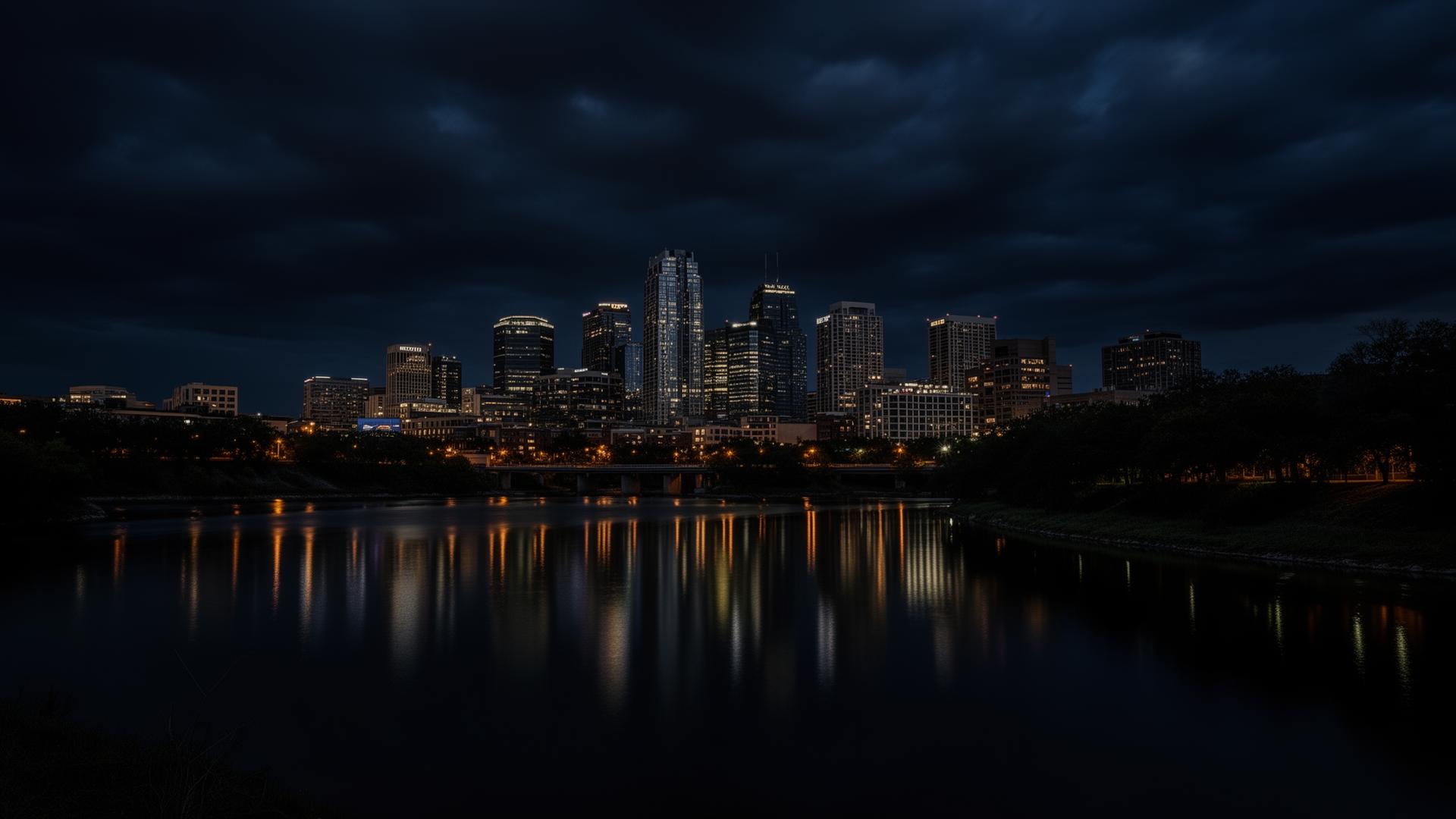 Austin Texas skyline at golden hour