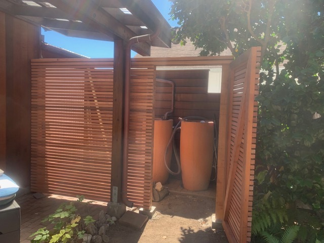 Redwood slat enclosure build